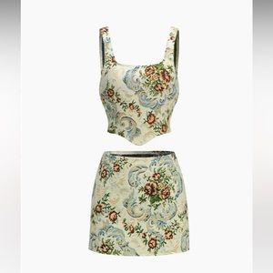 NWT: Floral Mini Skirt Set